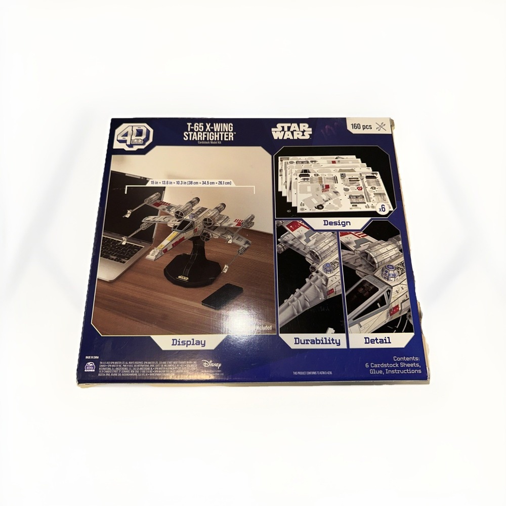 4D Build Star Wars T-65 X Wing Starfighter 3D Model Kit 160 pc BRAND NEW - Picture 2 of 3